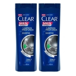 Ficha técnica e caractérísticas do produto Kit 2 Clear Men Limpeza Profunda Shampoo Anticaspa 400ml