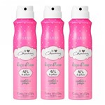 Kit 3 Cless Desodorante Aerosol eu Amo Charming Sugar Flower 48Horas - 150ml