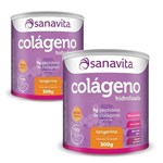 Ficha técnica e caractérísticas do produto Kit 2 Colágeno Hidrolisado - Sanavita - Tangerina - 300g