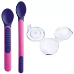 Ficha técnica e caractérísticas do produto Kit 2 Colheres Termossensíveis Heat Sensitive Spoons e Cover Rosa - MAM