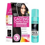 Ficha técnica e caractérísticas do produto Kit Coloração Casting 100 + Magic Retouch Preto L`Oréal