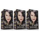 Ficha técnica e caractérísticas do produto Kit Coloração Permanente BeautyColor Preto 2.0 com 3 Unidades