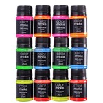 Ficha técnica e caractérísticas do produto Kit Colormake Fluorescente Cores Sortidas - Tinta Líquida 12x25ml