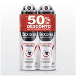 Kit com 02 Desodorante Rexona Antibacterial Mem Aerossol 90g com 50% de Desconto na Segunda Unidade