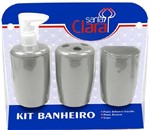 Ficha técnica e caractérísticas do produto Kit Com 03 Peças Para Banheiro Prata- Santa Clara