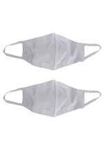 Ficha técnica e caractérísticas do produto Kit com 02 Máscaras Confortáveis de Tecido Reutilizável Dupla Face Branco