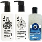 Ficha técnica e caractérísticas do produto Kit com 1 Pós Barba da Gambler + 1 Gel de Barbear + 1 Shampoo 3 em 1 Bola 10