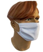 Ficha técnica e caractérísticas do produto Kit com 10 Mascaras de Proteção Tecido Algodão Lavável Unissex Branca - Genérico