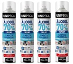 Ficha técnica e caractérísticas do produto Kit com 4 Álcool 70 Spray Aerosol 70% Higienizador de Mãos Antisséptico Bactericida - Unipega