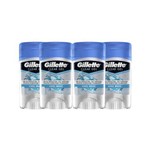 Kit com 4 Desodorantes Gillette Antitranspirante Clear Gel Cool Wave 45g