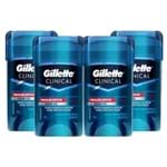 Ficha técnica e caractérísticas do produto Kit com 4 Desodorantes Gillette Clinical Gel Pressure Defense 45G
