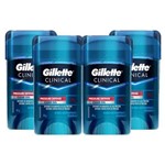 Ficha técnica e caractérísticas do produto Kit com 4 Desodorantes Gillette Clinical Gel Pressure Defense 45g
