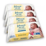 Ficha técnica e caractérísticas do produto Kit com 4 Lenços Umedecidos JOHNSON'S Baby Recém Nascido Sem Fragrância 48 Unidades - Johnsons