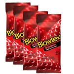 Ficha técnica e caractérísticas do produto Kit com 24 Preservativo Blowtex Morango C/ 6 Un Cada