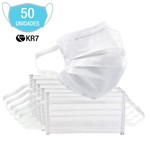 Ficha técnica e caractérísticas do produto Kit Com 50 Máscaras Dupla Camada Para Rosto Descartável KR7 Higiene Pessoal Com Elástico E Clip Nasal