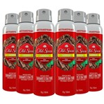 Kit com 6 Desodorantes Antitransparente Lenha 150ml - Old Spice
