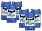 Ficha técnica e caractérísticas do produto Kit com 6 Desodorantes Gillette Antitranspirante Clear Gel Cool Wave 82g