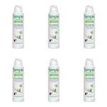 Ficha técnica e caractérísticas do produto Kit com 6 Simple Invisible Desodorante Aerosol S/ Perfume Feminino 150ml