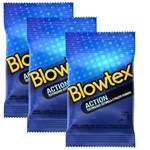 Ficha técnica e caractérísticas do produto Kit com 9 Preservativo Blowtex Action C/ 3 Un Cada
