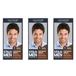 Ficha técnica e caractérísticas do produto Kit com 3 Alta Moda Coloração Men Castanho Médio