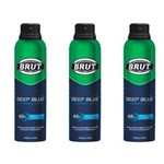Ficha técnica e caractérísticas do produto Kit com 3 Brut Deep Blue Desodorante Aerosol 48h 150ml