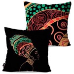 Kit com 2 Capas para Almofadas Decorativas Preto Africa