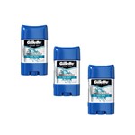 Ficha técnica e caractérísticas do produto Kit com 3 Desodorantes Clear Gel Cool Wave 82g - Gillette