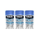 Ficha técnica e caractérísticas do produto Kit com 3 Desodorantes Gillette Antitranspirante Clear Gel Cool Wave 45g