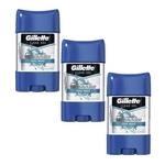 Ficha técnica e caractérísticas do produto Kit Com 3 Desodorantes Gillette Clear Gel Cool Wave 82g