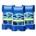 Ficha técnica e caractérísticas do produto Kit com 3 Desodorantes Gillette Clear Gel Power Rush 82g