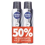 Ficha técnica e caractérísticas do produto Kit com 2 Desodorantes Nivea Men Invisivle Black & White Aerossol 91g com 50% de Desconto na 2° Unidade