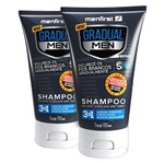 Kit com Dois Shampoos que Reduz Cabelos Brancos Gradual Men - Menfirst