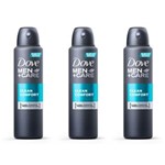 Ficha técnica e caractérísticas do produto Kit com 3 Dove Clean Comfort Desodorante Aerosol Masculino 89g