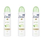 Ficha técnica e caractérísticas do produto Kit com 3 Dove Go Fresh Desodorante Aerosol Feminino 89g