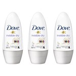 Ficha técnica e caractérísticas do produto Kit com 3 Dove Invisible Dry Desodorante Rollon Feminino 50ml