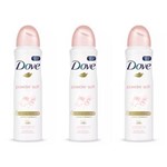 Ficha técnica e caractérísticas do produto Kit com 3 Dove Powder Soft Desodorante Aerosol Feminino 89g