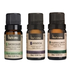 Kit com 3 Óleo Essencial Via Aroma 10ml - Lavanda - Lemongrass - Eucaliptus