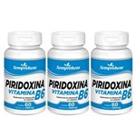 Ficha técnica e caractérísticas do produto Kit com 3 Piridoxina Vitamina B6 ? Semprebom - 60 Cápsulas Cada de 240 Mg.