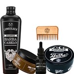 Ficha técnica e caractérísticas do produto Kit com Pomada Pente Shampoo Oleo Balm para Barba Super Completo Lady Iv