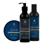 Ficha técnica e caractérísticas do produto Kit com Shampoo, Condicionador e Máscara para Cabelos Secos - Ahoaloe