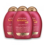 Ficha técnica e caractérísticas do produto Kit com 3 Shampoos OGX Keratin Oil 385ml