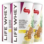 Ficha técnica e caractérísticas do produto Kit com 3 Whey Protein Isolado 450g Life Whey da Vitafor Abacaxi