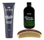 Ficha técnica e caractérísticas do produto Kit Combo para Cabelos - Fixação Forte - Shampoo + The Paste + Pente de Madeira - Vito
