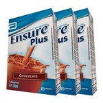 Ficha técnica e caractérísticas do produto Kit Complemento Alimentar Ensure Plus Chocolate 200ml - 3 Unidades