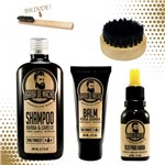 Ficha técnica e caractérísticas do produto Kit Completo Shampoo Balm Óleo + Escova Redonda Aproveite - Barba de Macho
