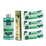Kit Creme Dental + Natural Escova de Bambu + Enxague Bucal