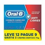 Ficha técnica e caractérísticas do produto Kit Creme Dental Oral B 123 Anti Cáries Menta Suave Leve 12 Pague 9 com 70g Cada