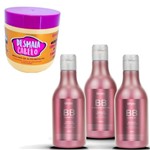 Kit Creme Hidratante Profunda Desmaia Cabelo e BB Cream 3x280ml - Haike