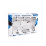 Ficha técnica e caractérísticas do produto Kit de Acessórios para Banheiro Mondo com 7 Peças Cristal - Aquaplás