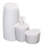 Ficha técnica e caractérísticas do produto Kit de Banheiro 3 Peças Plástico Astra Branco